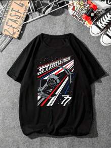 Unisex 100% Cotton  Star Streetwear T-Shirt Fast Shipping - màu đen - Xem 1