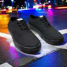 Tenis Lona de Algodon Suela Ancha Comodos Ligeros Bresa 900 - Negro - Ver 2