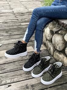 Giày bốt cổ ngắn mũi tròn phong cách Anh cổ điển cho nữ phong cách Châu Âu đế dày đa năng thường ngày - màu đen - Xem 6