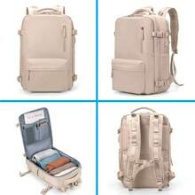 Unisex Business Travel Backpack Waterproof Notebook 17 Inch Fashion - màu đen - Xem 2