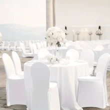 中东热销白色和黑色薄弹力酒店/婚宴通用椅套，弹力餐椅套，适合室内外，全年适用