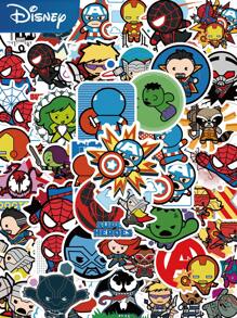 Disney 50 piezas de pegatinas divertidas de superhéroe de dibujos animados Thor, para decorar guitarra, monopatín, casco de moto, teléfono, regalos de Navidad para niños, juguetes, pegatinas, pegatinas para niños, pegatinas de Disney