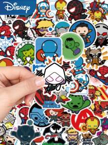 Disney 50 piezas de pegatinas divertidas de superhéroe de dibujos animados Thor, para decorar guitarra, monopatín, casco de moto, teléfono, regalos de Navidad para niños, juguetes, pegatinas, pegatinas para niños, pegatinas de Disney