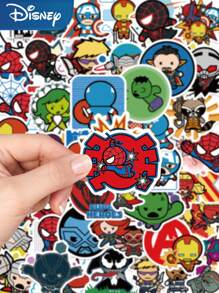 Disney 50 piezas de pegatinas divertidas de superhéroe de dibujos animados Thor, para decorar guitarra, monopatín, casco de moto, teléfono, regalos de Navidad para niños, juguetes, pegatinas, pegatinas para niños, pegatinas de Disney