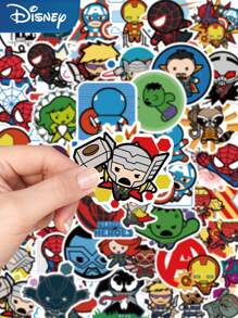 Disney 50 piezas de pegatinas divertidas de superhéroe de dibujos animados Thor, para decorar guitarra, monopatín, casco de moto, teléfono, regalos de Navidad para niños, juguetes, pegatinas, pegatinas para niños, pegatinas de Disney