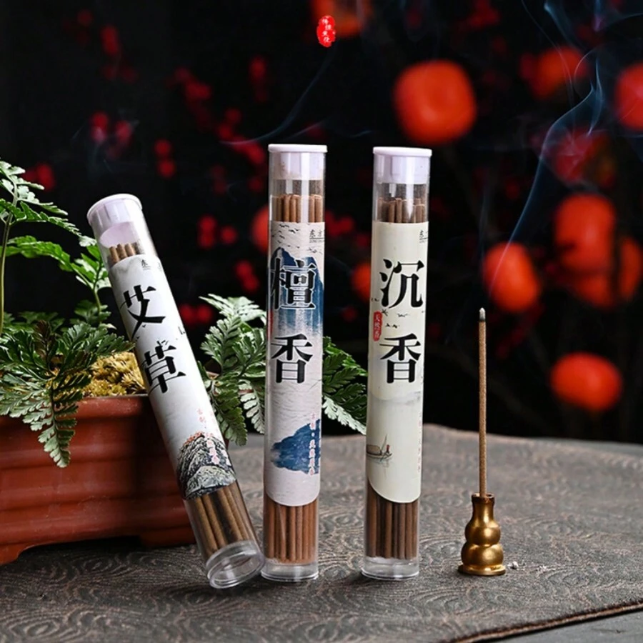 40 支/管天然香薰棒，植物除臭香，适合家庭、办公室，短款香，带白帽，东方香气，卧室助眠，浴室空气清新剂 - 彩色 - 查看 1