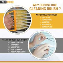 1Pc Blind Cleaner Brush , Mini Washable & Removable Window Air Conditioner Duster With 7 Slats Handheld Household Kitchen Cleaning Tools , For Awnings , Siding , Car , Tools For Men - Yellow - View 8