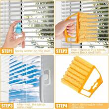 1Pc Blind Cleaner Brush , Mini Washable & Removable Window Air Conditioner Duster With 7 Slats Handheld Household Kitchen Cleaning Tools , For Awnings , Siding , Car , Tools For Men - Yellow - View 9