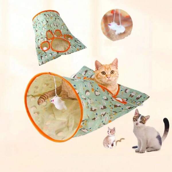 Cat Self-Entertainment Boredom Relief Toys, Cat Tunnel, Crinkle Paper Toys