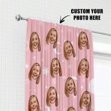 1pc Customized Photo Curtain, Personalized Curtain, Custom Picture Curtain, Birthday Gift, Home Decor Personalized Gift - Multicolor - View 16