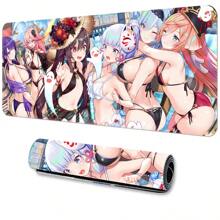 Alfombrilla de ratón de escritorio/portátil con diseño de traje de baño para niña, alfombrilla de teclado antideslizante para oficina/juegos con patrón de goma, vuelta al colegio, alfombrilla de ratón para juegos