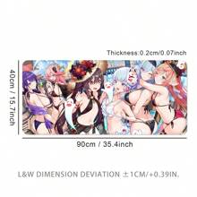 Alfombrilla de ratón de escritorio/portátil con diseño de traje de baño para niña, alfombrilla de teclado antideslizante para oficina/juegos con patrón de goma, vuelta al colegio, alfombrilla de ratón para juegos