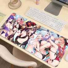 Alfombrilla de ratón de escritorio/portátil con diseño de traje de baño para niña, alfombrilla de teclado antideslizante para oficina/juegos con patrón de goma, vuelta al colegio, alfombrilla de ratón para juegos