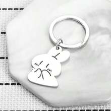 2 件创意不锈钢钥匙扣，可爱卡通情侣款包包吊坠，小金属礼物 - 彩色 - 查看 14