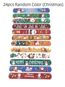 10/20pcs Halloween Slap Bracelets Party Decorations Wrist Spiders & Skull Decor, Christmas Slap Bracelets (Random Color),Christmas