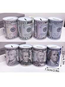 1 Stück Sparschwein in Dollarform, versiegeltes Münzsparschwein in Euro-Metall, Spardose, zufälliger Stil & Farbe, Geschenk für Feiertage