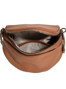 Laytonvivian Women's Crossbody Bag With 2 Compartments And Minimalist Double Zipper - 鏽棕色 - 查看 2