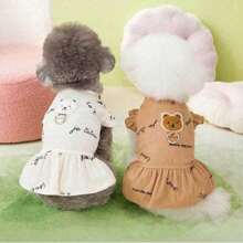 1pc Pet Clothes, Dogs, Small Dogs, Teddy, Clothes With Traction Rope, Cats, Bears, Bomei, Corgi, Autumn Skirt - Multicolor - View 1