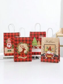 Túi quà Giáng sinh sáng tạo bằng giấy Kraft, Túi quà tiệc hươu, Cây thông Noel, Họa tiết người tuyết, Túi quà Giáng sinh Túi tote đựng quà tặng tiệc tái sử dụng, Túi Giáng sinh có quai xách, Có thể dùng để mua sắm năm mới, Tặng quà tiệc - Nhiều màu - Xem 9
