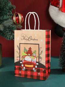 Túi quà Giáng sinh sáng tạo bằng giấy Kraft, Túi quà tiệc hươu, Cây thông Noel, Họa tiết người tuyết, Túi quà Giáng sinh Túi tote đựng quà tặng tiệc tái sử dụng, Túi Giáng sinh có quai xách, Có thể dùng để mua sắm năm mới, Tặng quà tiệc - Nhiều màu - Xem 4