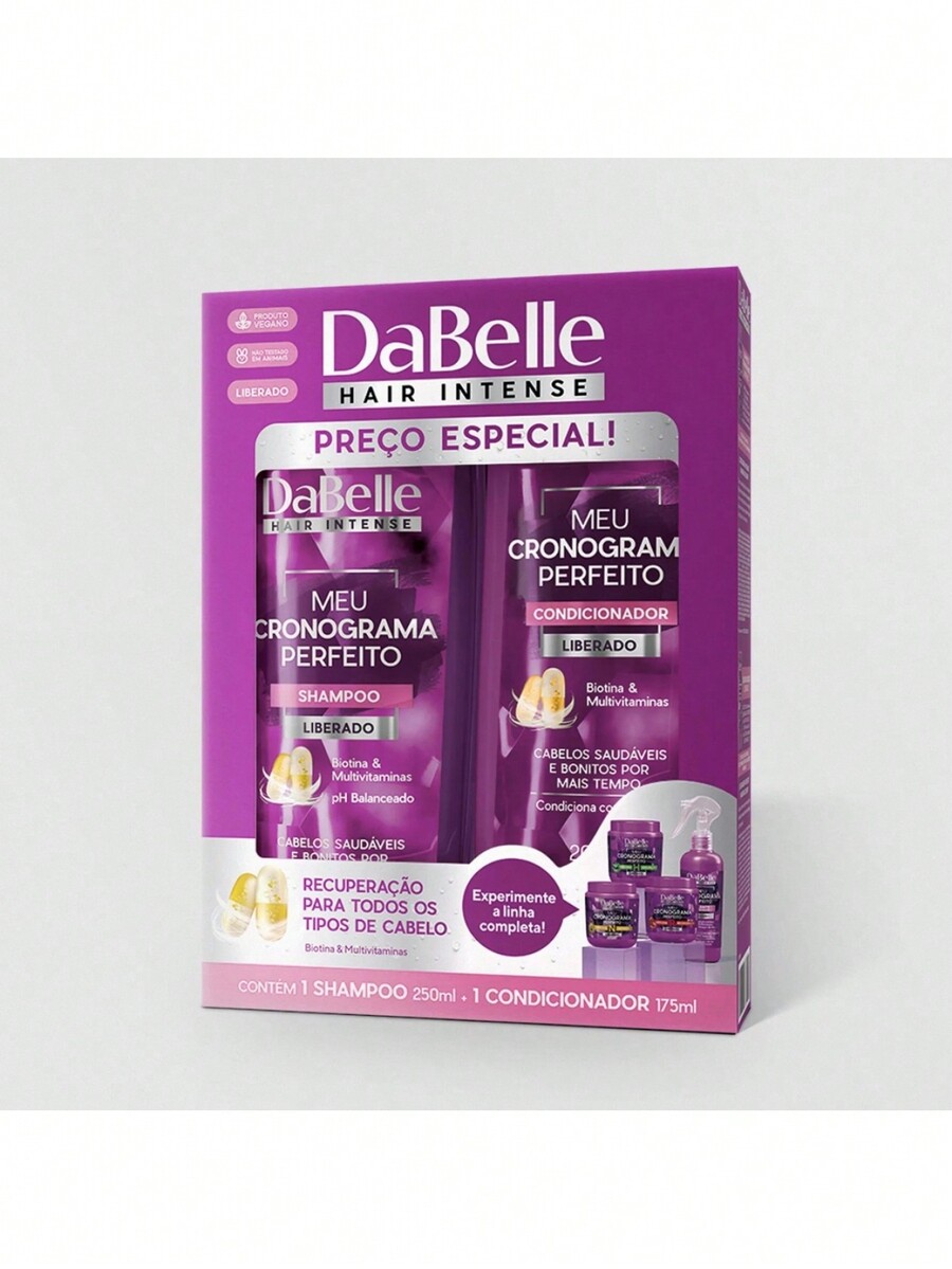 Kit Shampoo e Condicionador Cronograma Perfeito Dabelle SHEIN Brasil