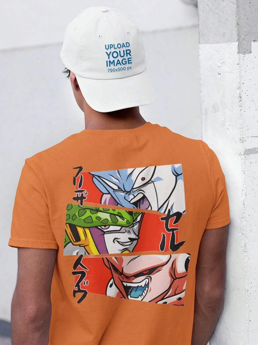 Men's T-Shirt 100% Cotton Premium Anime PStreetwear Shirt - 橘色 - 查看 1