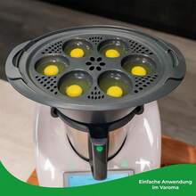 1 pieza Accesorio de vaporera de huevos para TermomixTM5 TM6, olla cocedora de huevos de 6 ranuras para el desayuno familiar - Gris - Ver 2