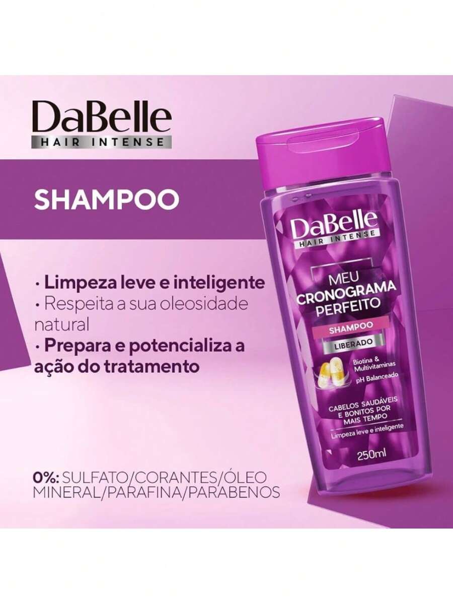 Kit Shampoo e Condicionador Cronograma Perfeito Dabelle SHEIN Brasil