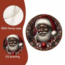 Biển treo bằng gỗ hình ông già Noel đen, biển hiệu cửa trang trí ngày lễ Giáng sinh, đồ thủ công bằng gỗ - Nhiều màu - Xem 7