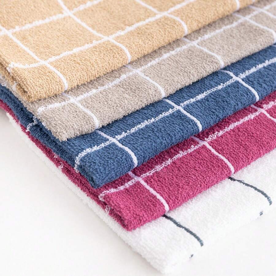 Kit 5 Large Terry Cloth Dishcloths Copa Chef 100% Cotton Great Absorption Striped - Nhiều màu - Xem 1