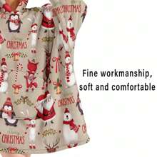 Cozy Santa Hooded Wearable Blanket For Women - Soft, Warm, And Comfortable With Large Pockets - Perfect Christmas Gift For Girlfriend Or Mom - Multicolor - View 5
