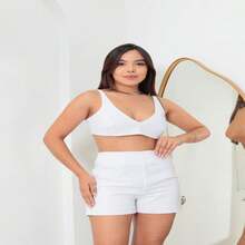 Women's Casual Set Blouse Shorts In Cotton Linen 2024 - trắng - Xem 7