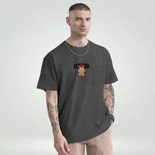 Casual Bear New York Classic T-Shirt Basic Oversized Shirt Bear NY T Shirt 100% Cotton - Màu xám đen - Xem 1