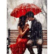 1 件爱情主题 DIY 钻石艺术绘画套装，全钻圆形合成钻石，马赛克工艺品，适合初学者，家居墙壁装饰，节日礼物，无框 - 彩色 - 查看 10