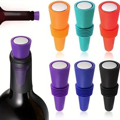 1 pieza Tapón de botella de vino de silicona premium a prueba de fugas para whisky, champán y cerveza - Accesorio perfecto para la cocina y el bar