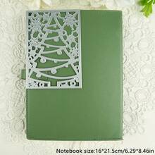 1 件圣诞树边框，星形圣诞树，圣诞快乐文字图案，金属碳钢切割模具，适用于 DIY 手工相册、剪贴簿、生日贺卡、节日压花卡装饰 - 銀色 - 查看 7