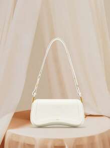 优雅时尚单肩斜跨包，适合送礼、休闲通勤、手提和腋下便捷挎包 - 白色 - 查看 2