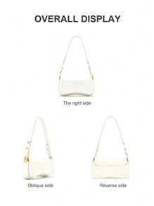 优雅时尚单肩斜跨包，适合送礼、休闲通勤、手提和腋下便捷挎包 - 白色 - 查看 5