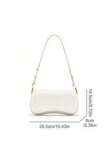 优雅时尚单肩斜跨包，适合送礼、休闲通勤、手提和腋下便捷挎包 - 白色 - 查看 7