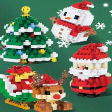 1 件圣诞老人积木，兼容创意小颗粒建筑玩具，圣诞礼物，男孩玩具，圣诞礼物 - 彩色 - 查看 5