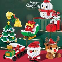 1 件圣诞老人积木，兼容创意小颗粒建筑玩具，圣诞礼物，男孩玩具，圣诞礼物 - 彩色 - 查看 2