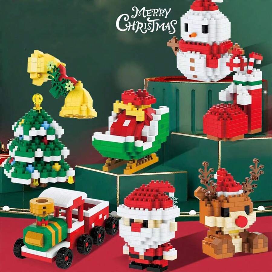 1 件圣诞老人积木，兼容创意小颗粒建筑玩具，圣诞礼物，男孩玩具，圣诞礼物