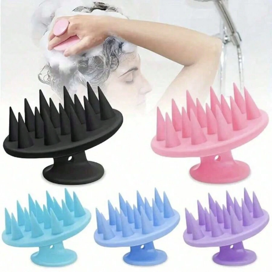 1pc Silicone Head Massager, Home Use Salon Hair Scalp Cleaning Soft