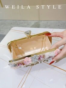 Flower Decor Shoulder Bag, Cheongsam Clutch, Ladies Handbag, Party Bag, Bridesmaid Purse, Bridal Purse, Faux Pearl Clutch, Sequin Beaded Bag, Formal Dress Bag, Chain Small Square Crossbody Bag, Tready Party Bags,Perfect For Party, Wedding, Prom, Dinner/Banquet, Perfectly Matching With Prom Dresses For Women, Prom Accessories,Sequin Dress Women,Sparkly Dress,Elegant Dresses For Women, Elegant Prom Bag, Exquisite Floral Bag For Women