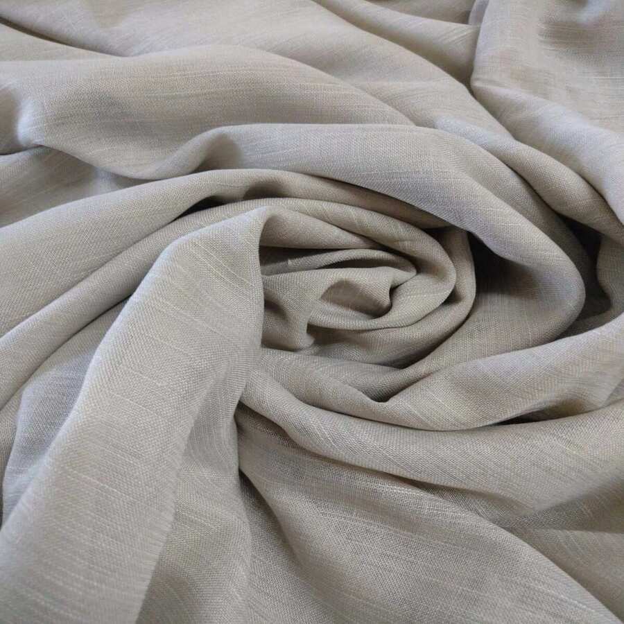 Linen Voile Gauze Curtain With Blackout Lining 7.00x2.50 Luxury - 米色 - 查看 1