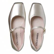 LOLLA MARIA WOMEN'S SQUARE TOE DOLL SHOE WITH CASUAL BUCKLE - 金色 - 查看 3