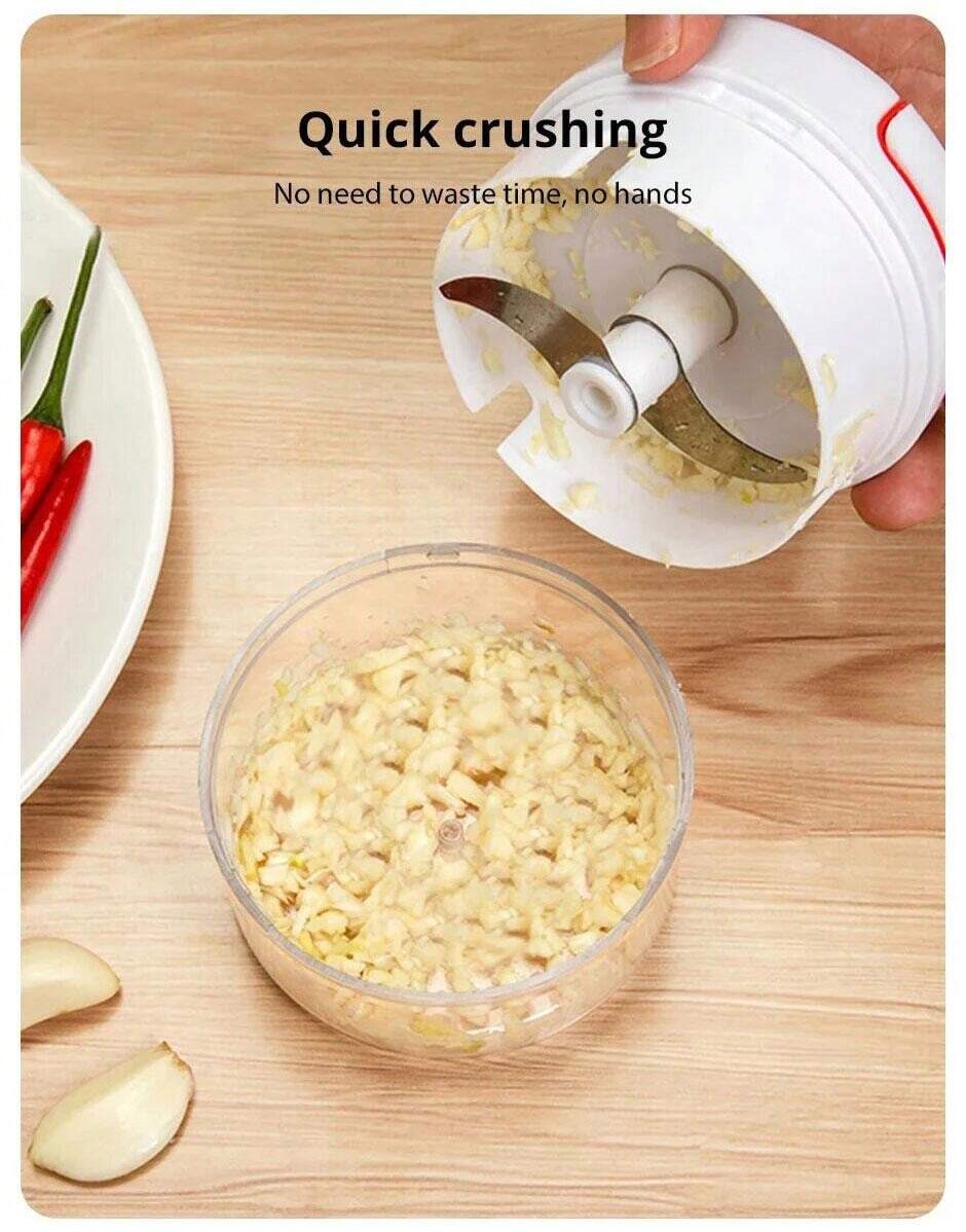 1pc White Hand Pulled Garlic Grinder In The Kitchen Palm Multi