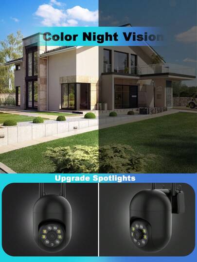 1/2/4 Packs 1080p HD Home Monitoring Camera All Weather Full Evening Vision, 360° Viewing Zoom, Two Way Talk, Pet Detection Motion Alerts Wireless Inside Outside view 4