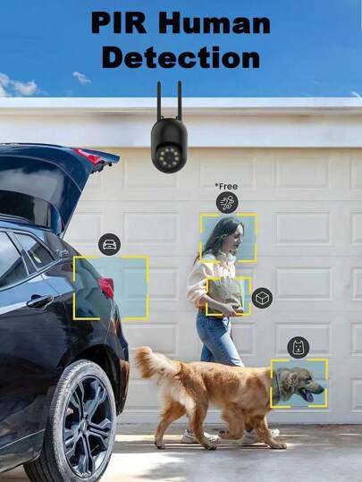 1/2/4 Packs 1080p HD Home Monitoring Camera All Weather Full Evening Vision, 360° Viewing Zoom, Two Way Talk, Pet Detection Motion Alerts Wireless Inside Outside view 3
