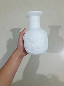 Florero De Plástico Con Forma De Calabaza Blanca Para Decoración Del Hogar, 1 Unidad